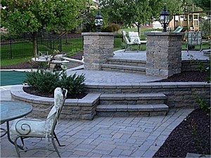 Poolscapes: Pavers, Retaining Walls, and Pillas